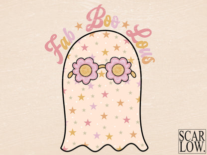 Fab-Boo-Lous Ghost PNG - Instant Digital Download for Sublimation, ghost png, Halloween girl png, little girl fall png, ghostly png designs