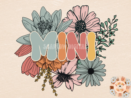 Floral Mini PNG-Sublimation Design Download-Mini sublimation, mini png, retro mini png, summer mini png, spring mini png, vintage mini png