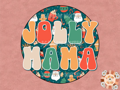 Jolly Mama PNG-Christmas Sublimation Design Download- santa claus png, mama sublimation, gingerbread png, christmas cookie png designs