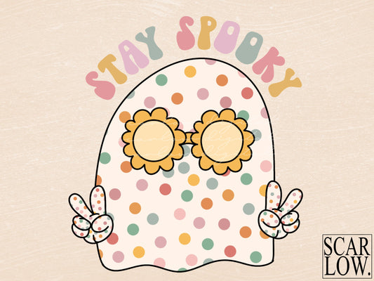 Stay Spooky PNG-Halloween Sublimation Design Download-Groovy Halloween png, Halloween sublimation, hippie sublimation, groovy png designs