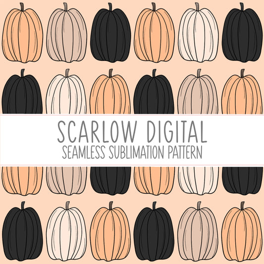 Fall Pumpkin Seamless Pattern for Sublimation or Prints, Fall Seamless Print File, Fall sublimation design, Pumpkin seamless pattern