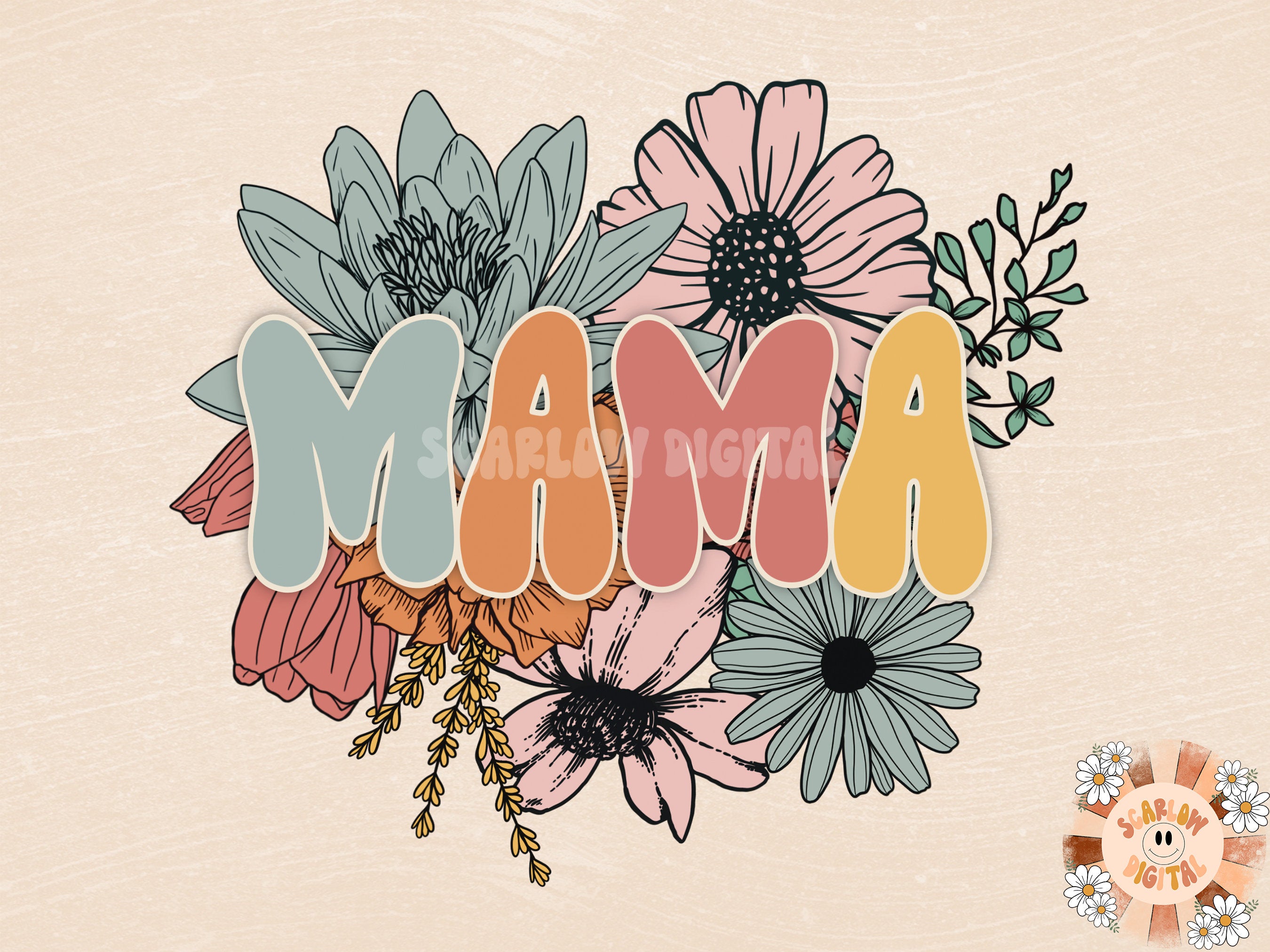 Floral Mama PNG-Sublimation Design Download-Mama sublimation, mom png ...