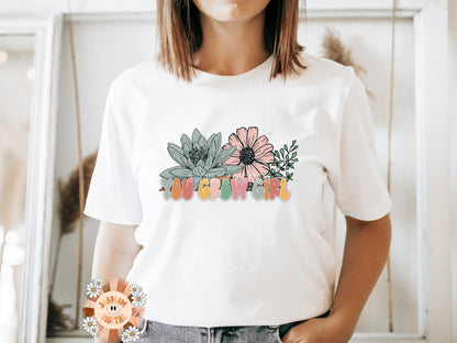 You Grow Girl Floral Little Girl PNG sublimation design download, floral png, summer png, little girl png, watercolor png, bouquet png