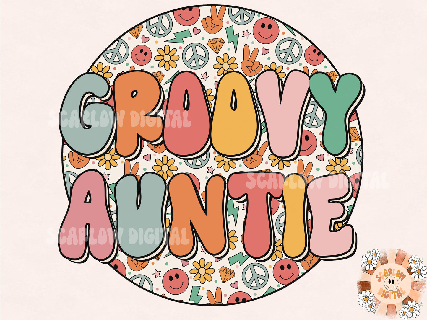 Groovy Auntie Hippie PNG-Sublimation Instant Digital Design Download, hippie sublimation, retro sublimation, groovy sublimation, auntie png