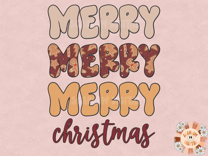 Merry Christmas PNG Sublimation Design Download-ginger bread png, Christmas tree png, Santa Claus png, Christmas cookie png, winter png