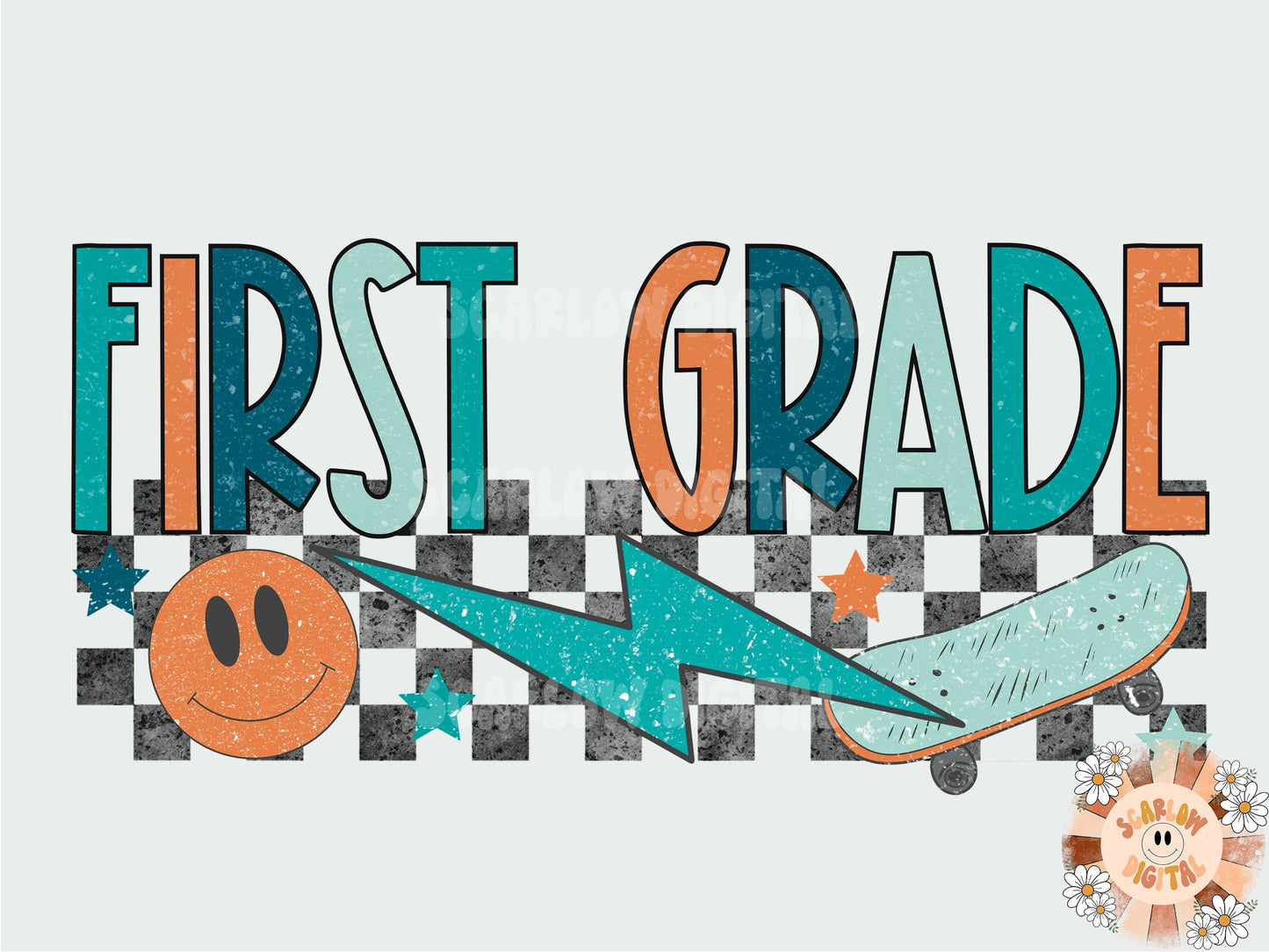 First Grade Rocker PNG-Back to School Sublimation Digital Design Download-little boy png, school boy png, edgy boy png, first grader png