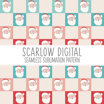 Santa Claus Seamless Pattern-Christmas Sublimation Digital Design Download-Christmas seamless pattern for fabric, Santa sublimation designs