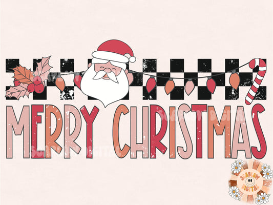 Merry Christmas PNG-Santa Sublimation Digital Design Download-Christmas lights png, Santa png, candy cane png, mistletoe png, rock xmas png