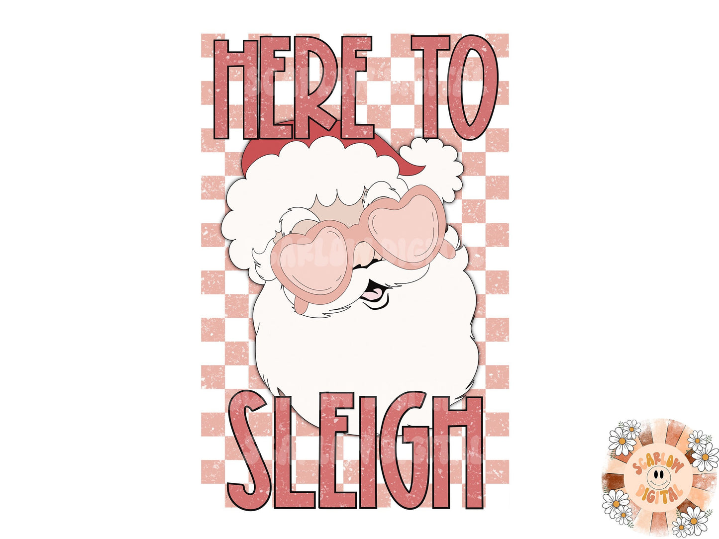 Here To Sleigh PNG-Christmas Sublimation Digital Design Download-funny Christmas png, Santa Claus png, retro Christmas png, rocker Santa png