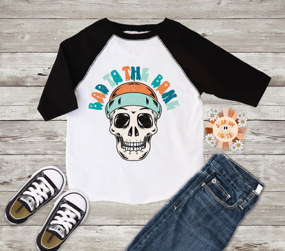 Bad to the Bone PNG Design-Skull Sublimation Digital Design Download-little boy png, rocker boy png, edgy boy png, Halloween png, spooky png design