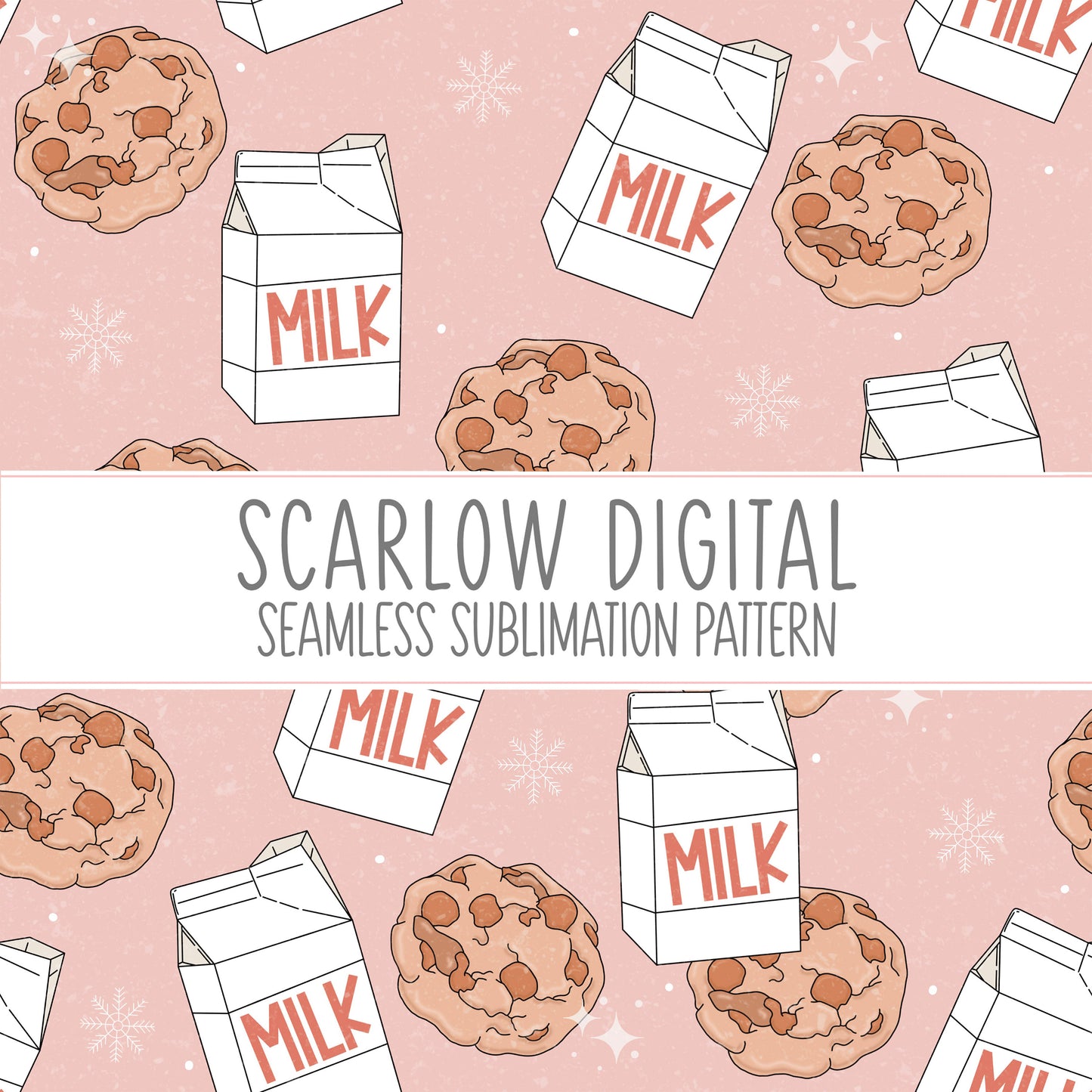 Milk and Cookies Seamless Pattern-Christmas Sublimation Digital Design Download-Santa claus seamless pattern, winter sublimation designs