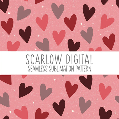 Hearts Seamless Pattern-Valentines Day Sublimation Digital Design Download-boho seamless pattern, girly sublimation, valentines seamless