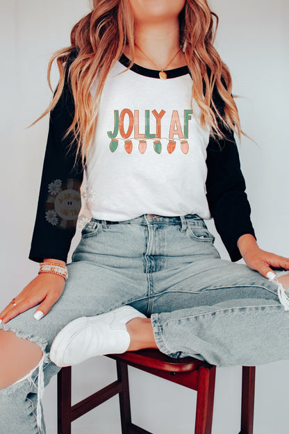 Jolly AF PNG-Christmas Sublimation Digital Design Download-Christmas lights png, jolly png, retro Christmas png, vintage png, funny png