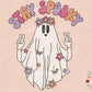 Hippie Stay Spooky PNG-Halloween Sublimation Digital Design Download-ghost sublimation, floral png, hippie png, retro png, boho png design