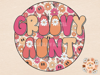 Groovy Aunt Hippie PNG-Sublimation Instant Digital Design Download, hippie sublimation, retro sublimation, groovy sublimation, aunt png