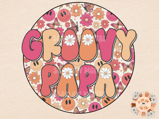 Groovy Papa Hippie PNG-Sublimation Instant Digital Design Download, hippie sublimation, retro png design, groovy sublimation, papa png