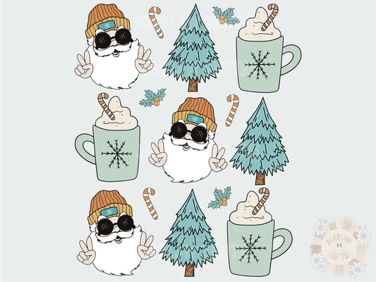 Santa Claus Doodles PNG-Christmas Sublimation Digital Design Download-Christmas boy designs, png for boys, Santa hat png, Xmas tshirt png