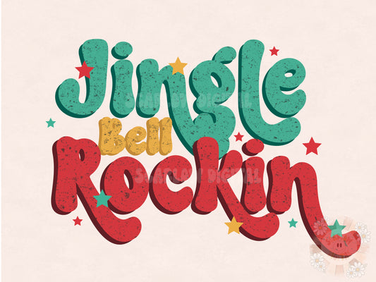 Jingle Rockin PNG-Christmas Sublimation Digital Design Download-rockin Christmas music png, retro Christmas png, Santa design, Xmas png