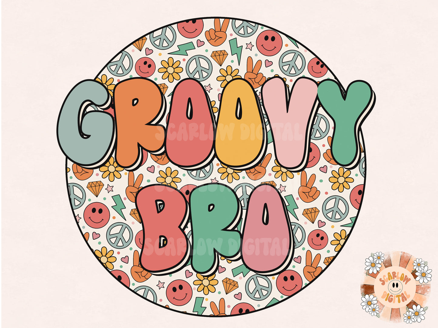 Groovy Bro Hippie PNG-Sublimation Instant Digital Design Download-bro sublimation, brother png, retro png, hippie png, smiling png