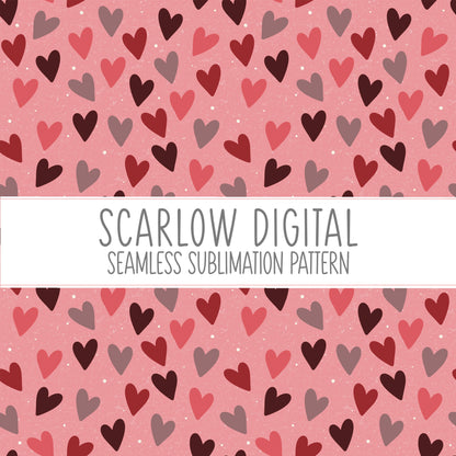 Hearts Seamless Pattern-Valentines Day Sublimation Digital Design Download-boho seamless pattern, girly sublimation, valentines seamless