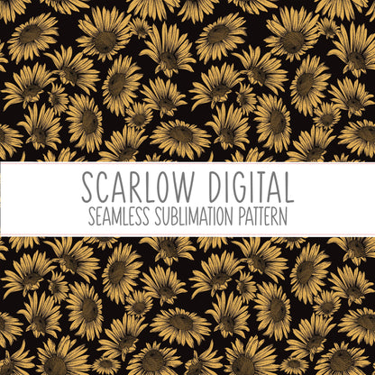 Sunflower Seamless Pattern-Floral Sublimation Digital Design Download-floral seamless pattern, sunflower sublimation, summer sublimation