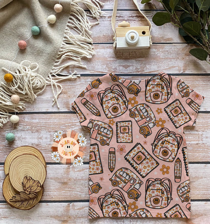 Back to School Seamless Pattern-Floral Girl Sublimation Digital Design Download-school girl seamless pattern, back to school sublimation