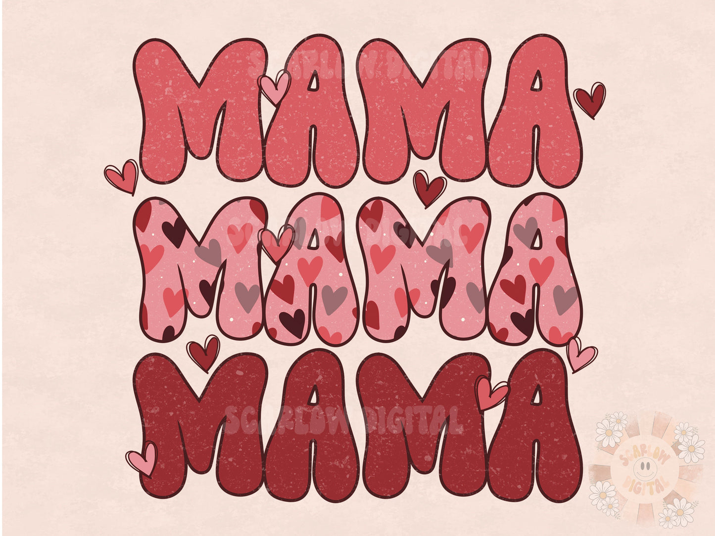Mama PNG-Valentines Day Sublimation Digital Design Download-valentines day png, mama sublimation, boho mama png, retro valentines png design