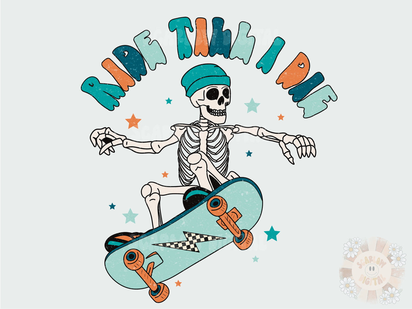 Skateboard Skeleton PNG-Halloween Sublimation Digital Design Download-retro png, skeleton png, spooky season png, boy Halloween png designs