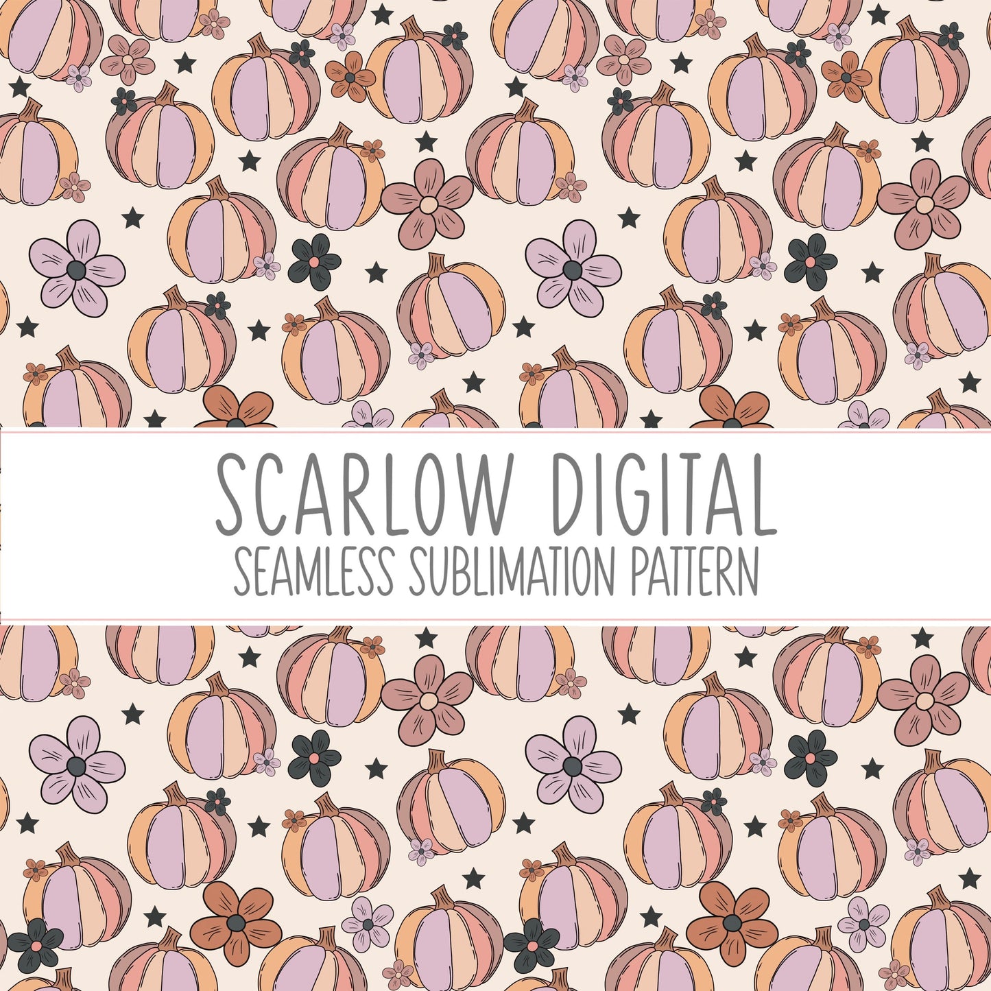 Pumpkin Seamless Pattern-Fall Sublimation Digital Design Download-autumn seamless pattern, fall tshirt designs, boho seamless pattern design