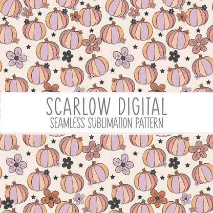 Pumpkin Seamless Pattern-Fall Sublimation Digital Design Download-autumn seamless pattern, fall tshirt designs, boho seamless pattern design