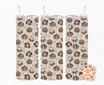 Western Pumpkin Tumbler Wrap PNG-Fall Sublimation Digital Design Download-cowhide pumpkin tumbler wrap, western tumbler wrap, country png