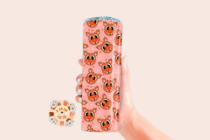 Reindeer Straight 20 oz. Tumbler Wrap-Christmas Sublimation Digital Design Download-Santa claus tumbler wrap, boho Christmas sublimation png