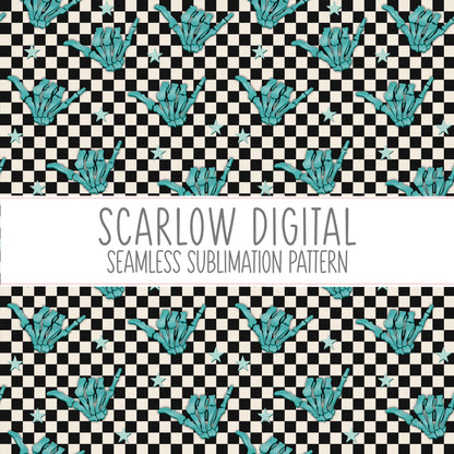 Skeleton Seamless Pattern-Rocker Sublimation Digital Design Download-groovy seamless pattern, little boy sublimation, skater boy seamless