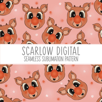 Santas Reindeer Seamless Pattern-Christmas Sublimation Digital Design Download-boho Christmas seamless pattern, Christmas repeating pattern