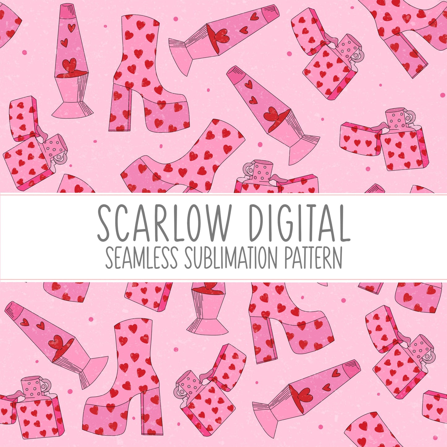 Groovy Hearts Seamless Pattern-Valentines Day Sublimation Digital Design Download-hearts sublimation, Valentines Day seamless pattern