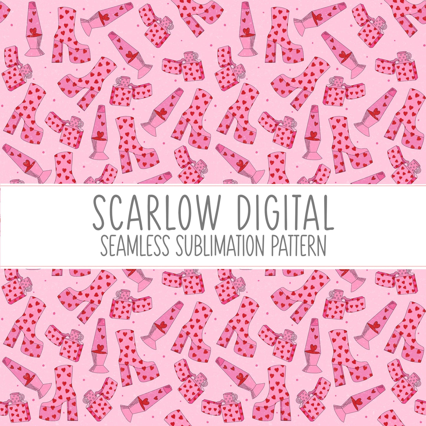 Groovy Hearts Seamless Pattern-Valentines Day Sublimation Digital Design Download-hearts sublimation, Valentines Day seamless pattern