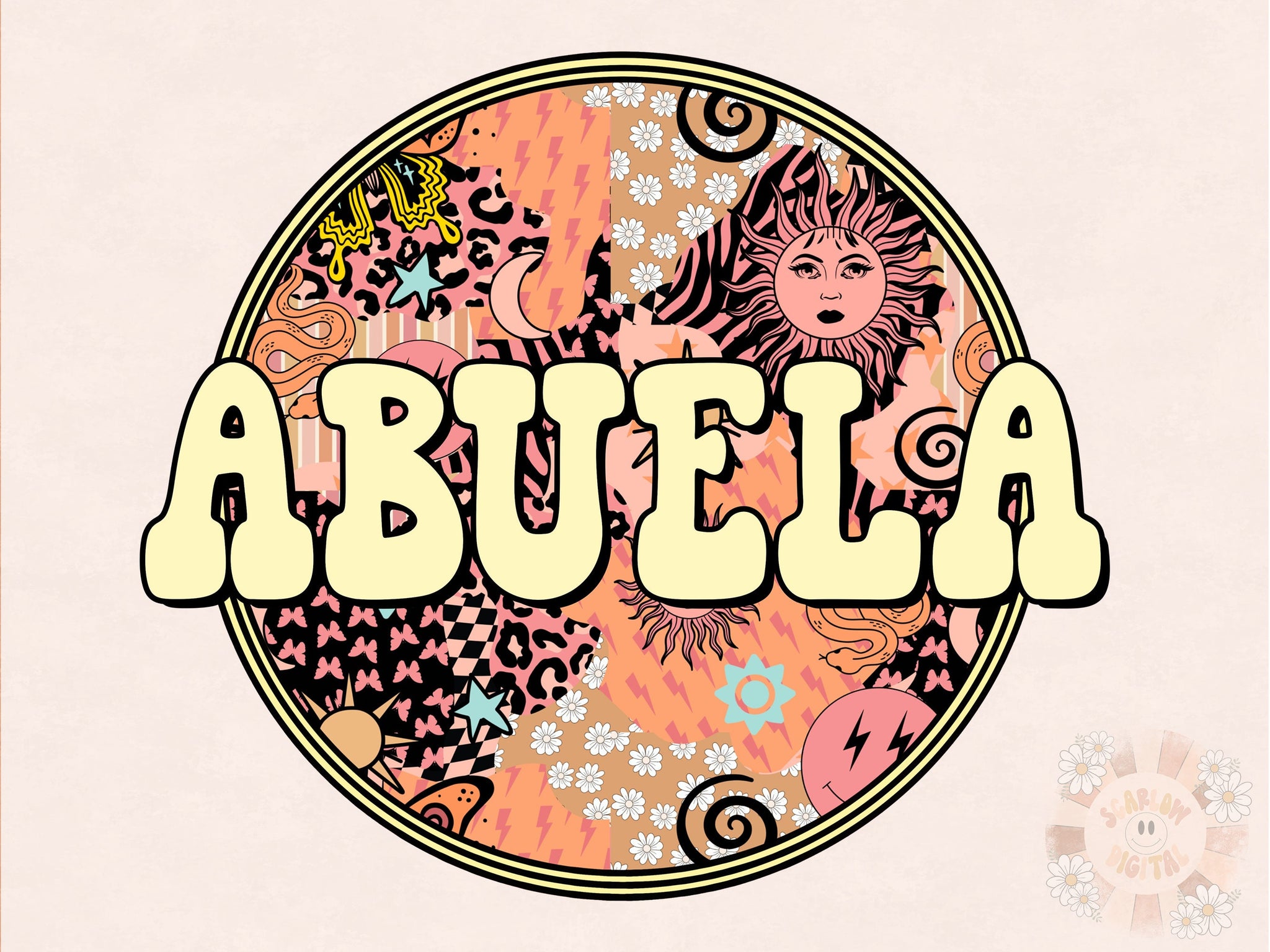 Abuela PNG-Grandmother Sublimation Digital Design Download-bohemian pn ...