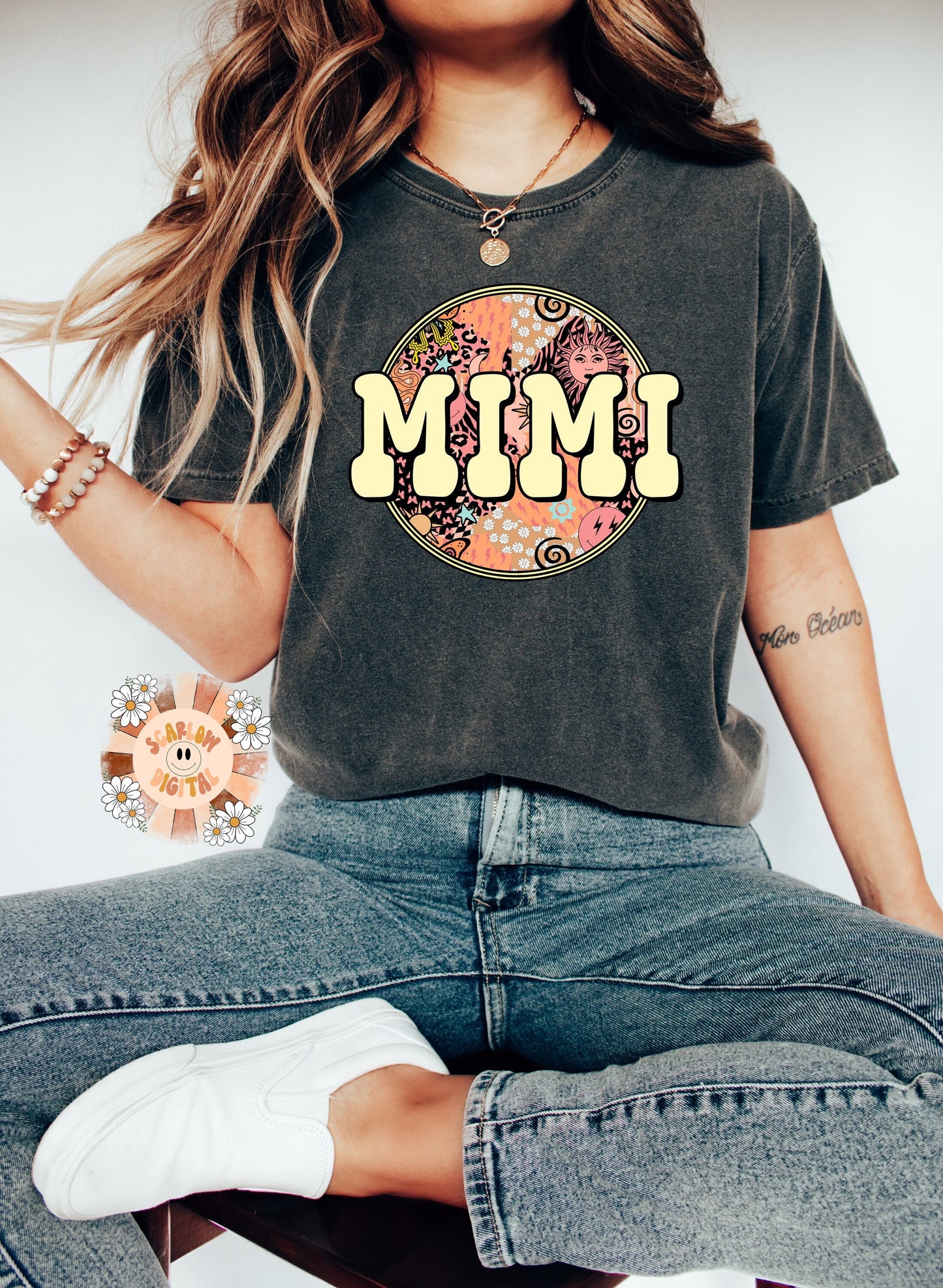 Mimi PNG-Bohemian Sublimation Digital Design Download-boho png design, hippie png, png for grandmother, western png, retro png, Mimi png