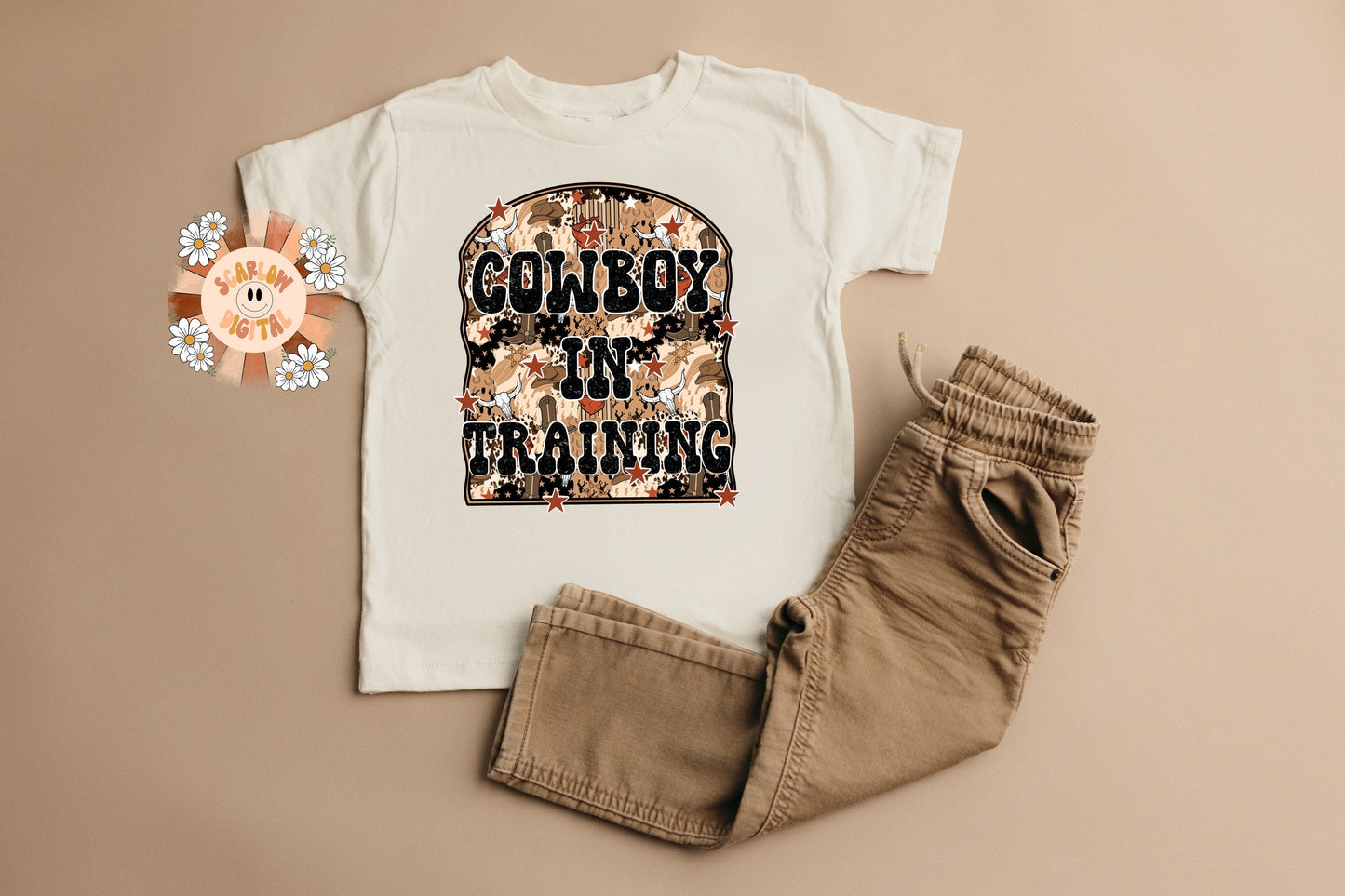 Cowboy in Training PNG-Western Sublimation Digital Design Download-cowboy png, country png, southwestern png, little boy png, boy tshirt png