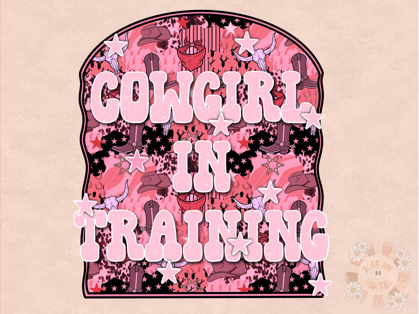 Cowgirl in Training PNG-Western Sublimation Digital Design Download-cowgirl png, country png, southwest png, little girl png, girl shirt png