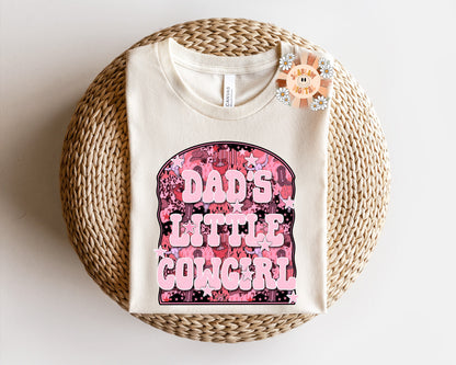 Dads Little Cowgirl PNG-Western Sublimation Digital Design Download-cowgirl png, daddys girl png, southwest png, png for girl, girl tshirt