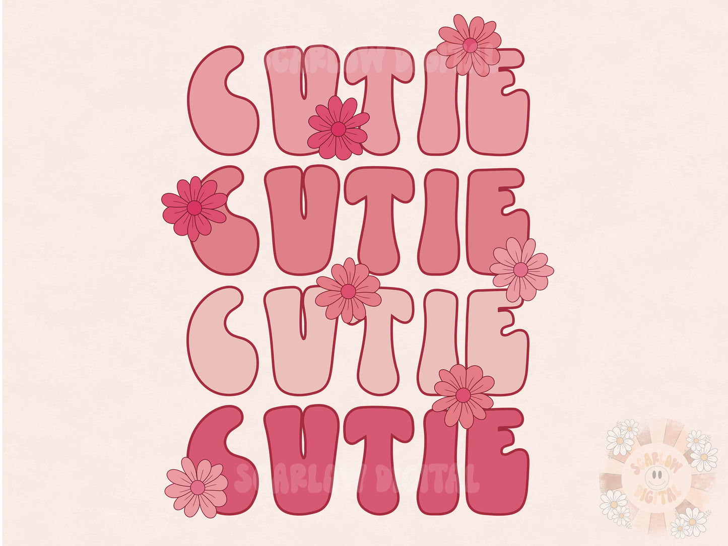 Floral Cutie PNG-Valentines Day Sublimation Digital Design Download-Happy Valentines Day PNG, xoxo png, boho valentine png, mini png design