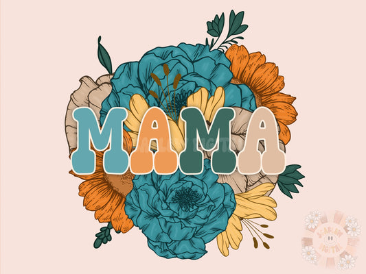 Floral Mama PNG-Sublimation Design Download-Mama sublimation, mom png, retro mama png, summer mama png, spring mama png, vintage mama png