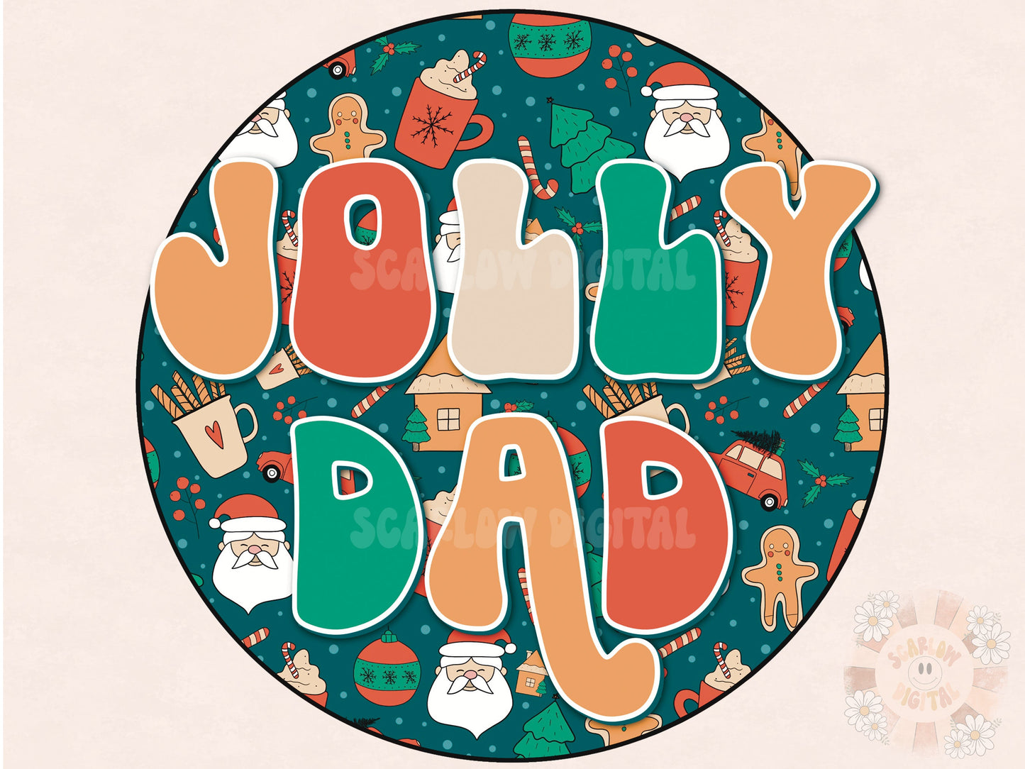 Jolly Dad PNG-Christmas Sublimation Design Download- santa claus png, dad sublimation, gingerbread png, christmas cookie png designs