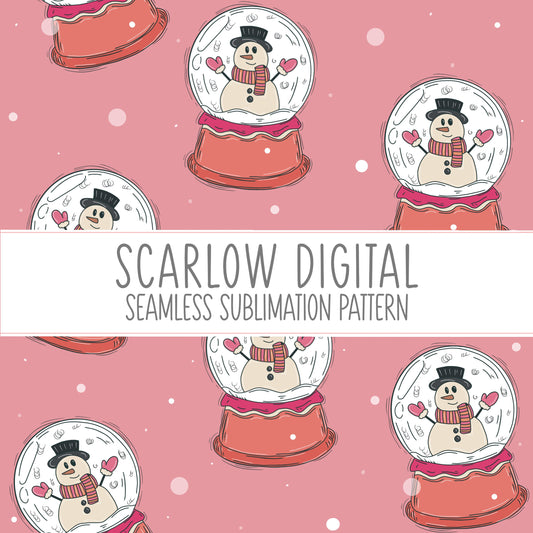 Snow Globe Seamless Pattern-Christmas Sublimation Digital Design Download-snowman seamless pattern, girly seamless file, winter sublimation