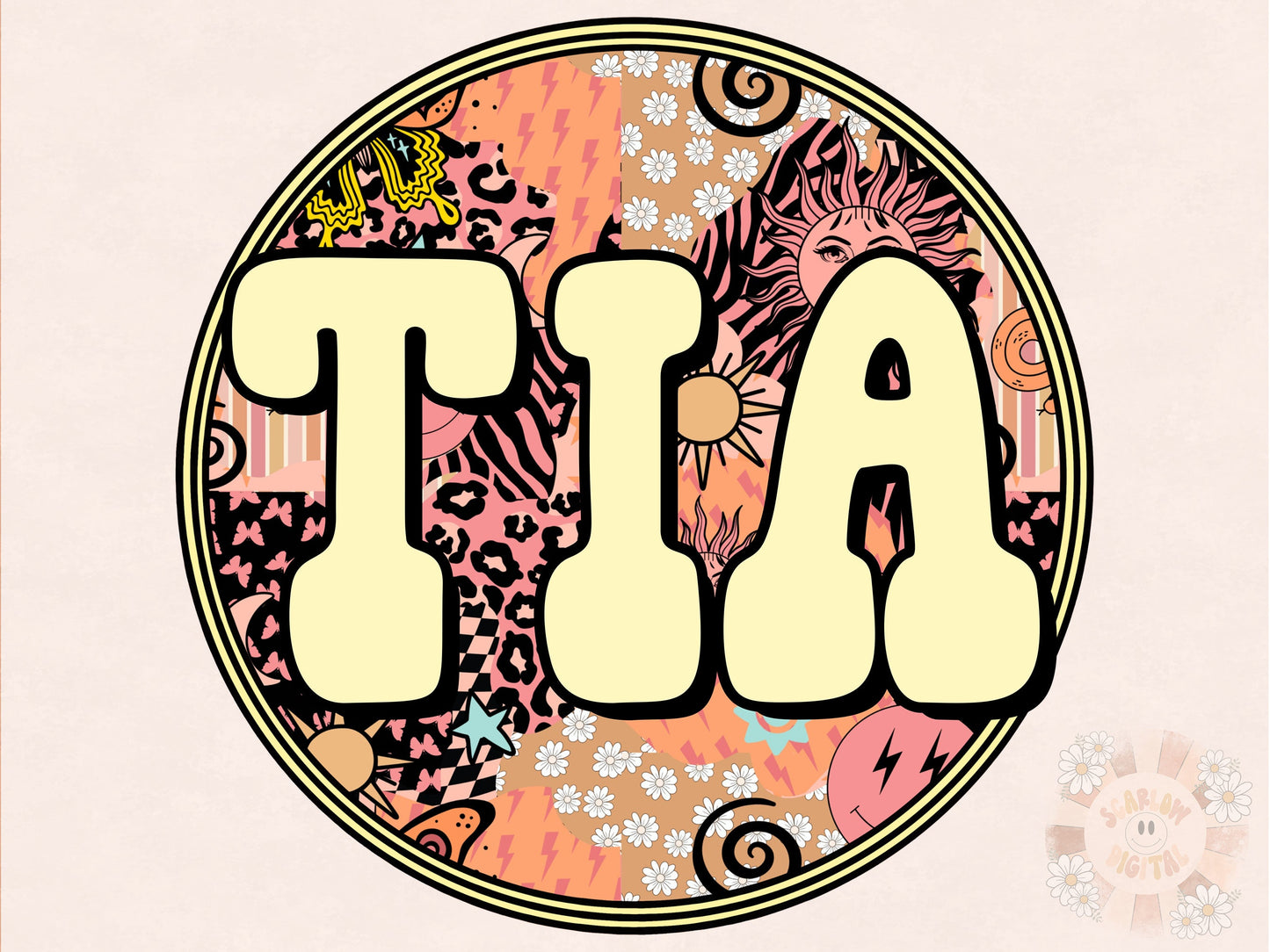 Tia PNG-Aunt Sublimation Digital Design Download-bohemian png, hippie png, png for Tia, Spanish png, retro png, auntie png, png for aunt