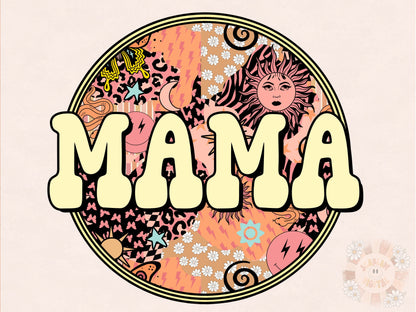 Mama PNG-Bohemian Sublimation Digital Design Download-boho png design, hippie png, png for moms, western png, retro png, mommy png designs