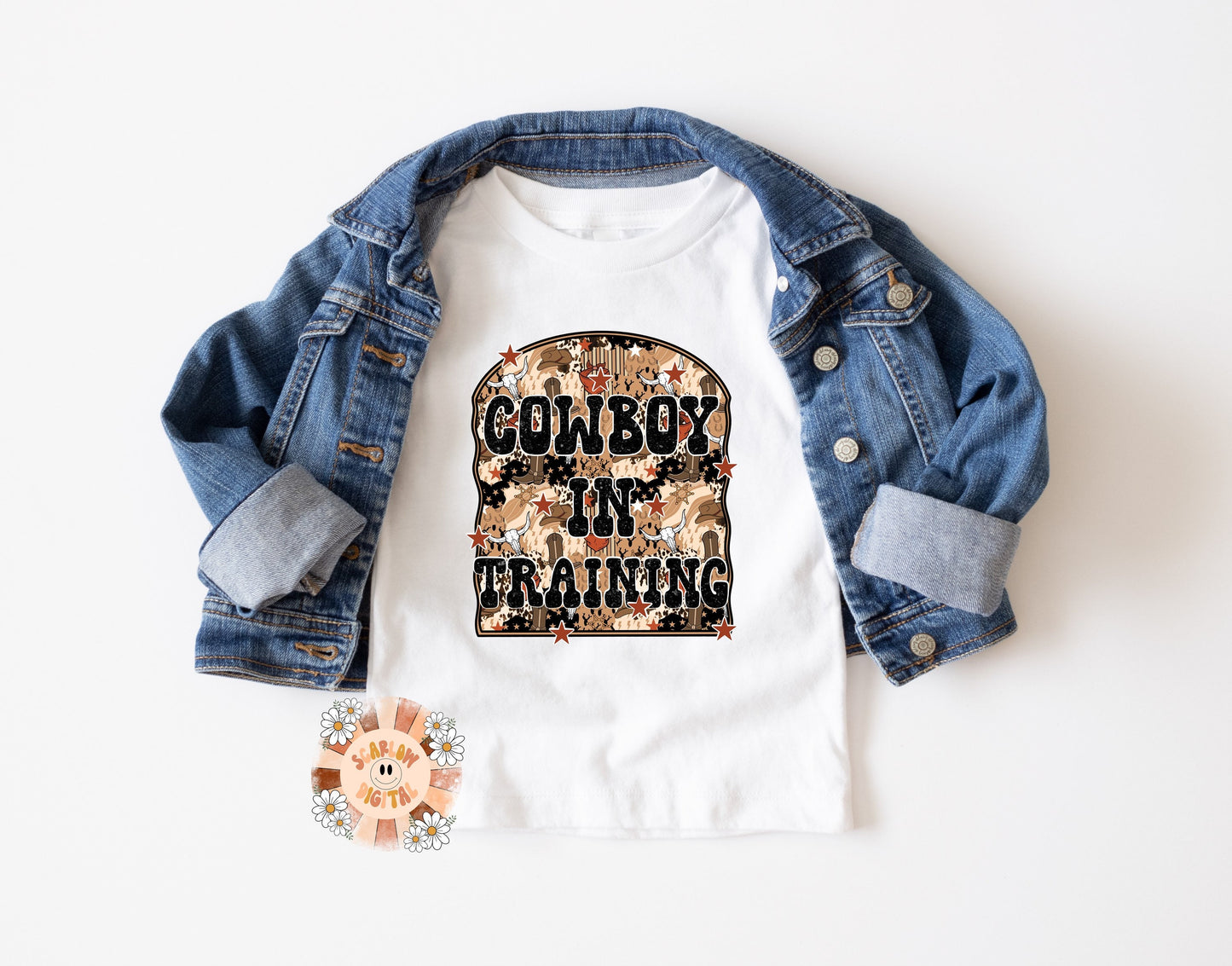 Cowboy in Training PNG-Western Sublimation Digital Design Download-cowboy png, country png, southwestern png, little boy png, boy tshirt png