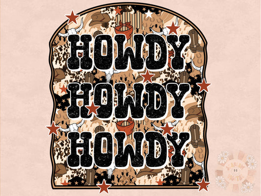Howdy Howdy Howdy PNG-Western Sublimation Design Download-cowboy png, little boy png, country boy png, boy tshirt designs, southwestern png