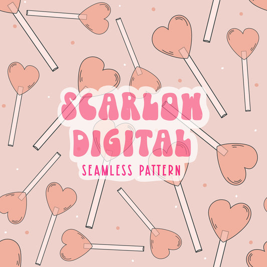 Sucker Seamless Pattern-Valentines Day Sublimation digital design download- valentine fabric pattern, boho sublimation, hearts seamless